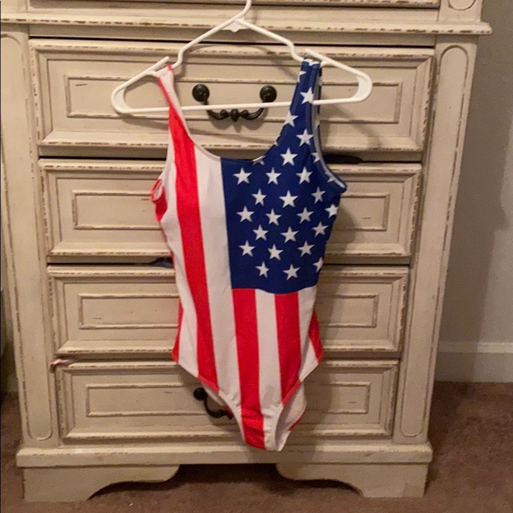 One piece swimsuit American flag